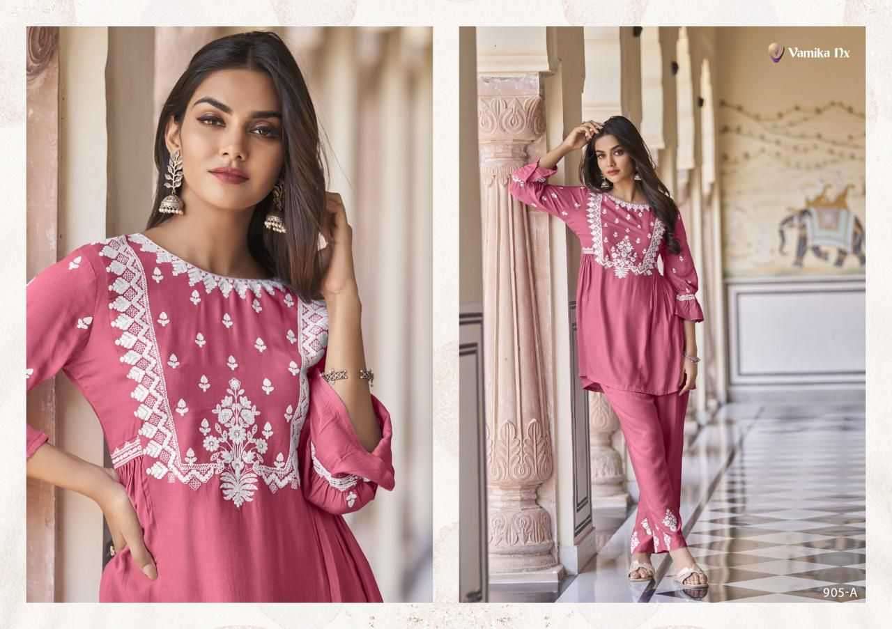 vamika nx vintage series 905 Heavy REYON co-ord sets