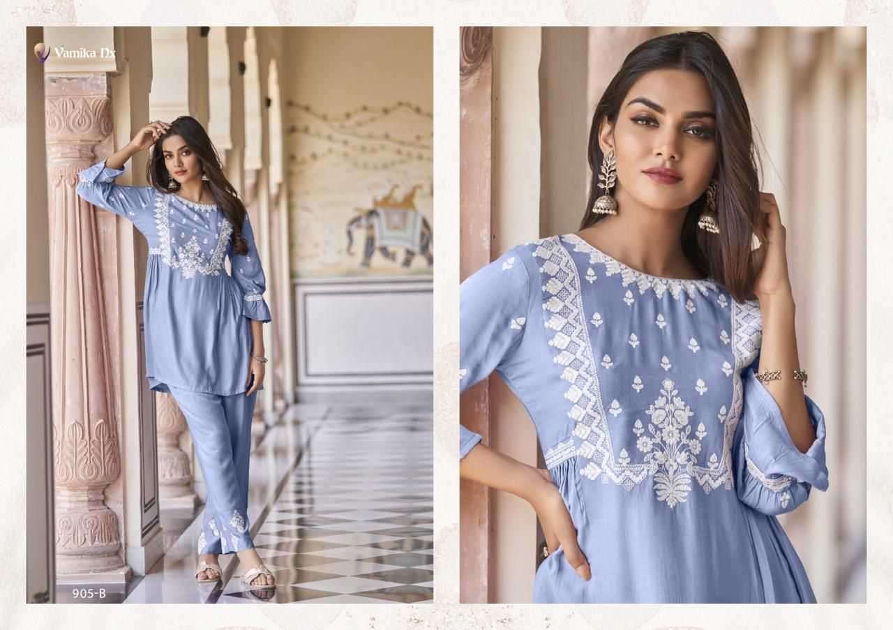 vamika nx vintage series 905 Heavy REYON co-ord sets
