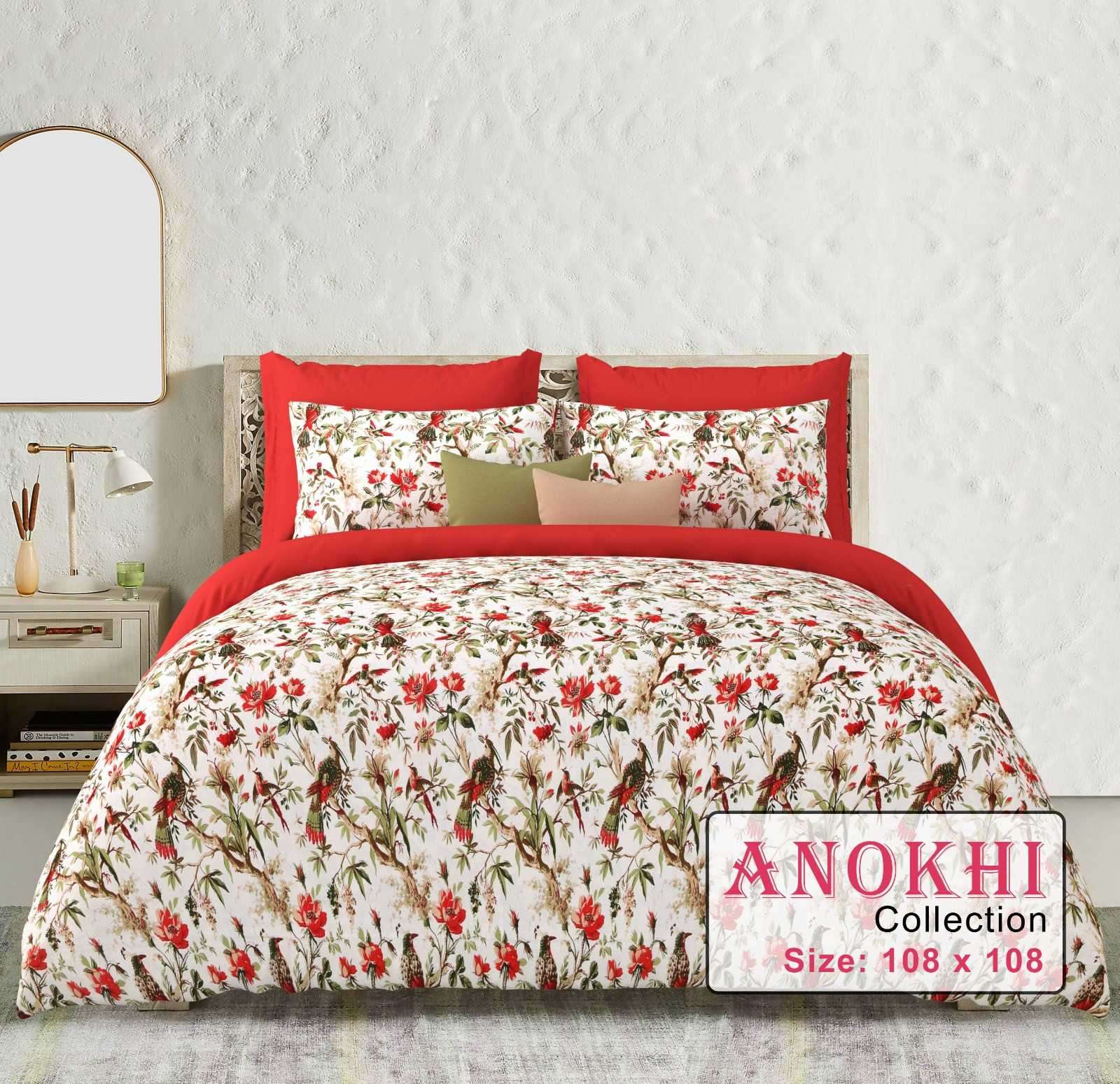 anokhi king size cotton fancy bedsheets with pillow cover exports
