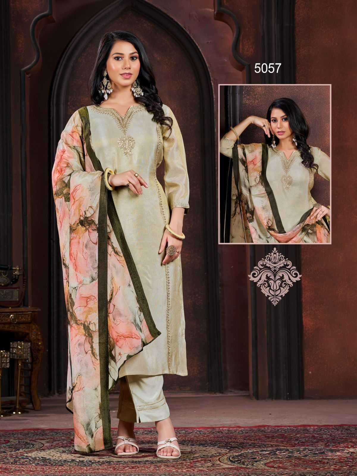 colorx 5057 to 5059 & 5082 to 5084 Pure Gold Tissu readymade suit 