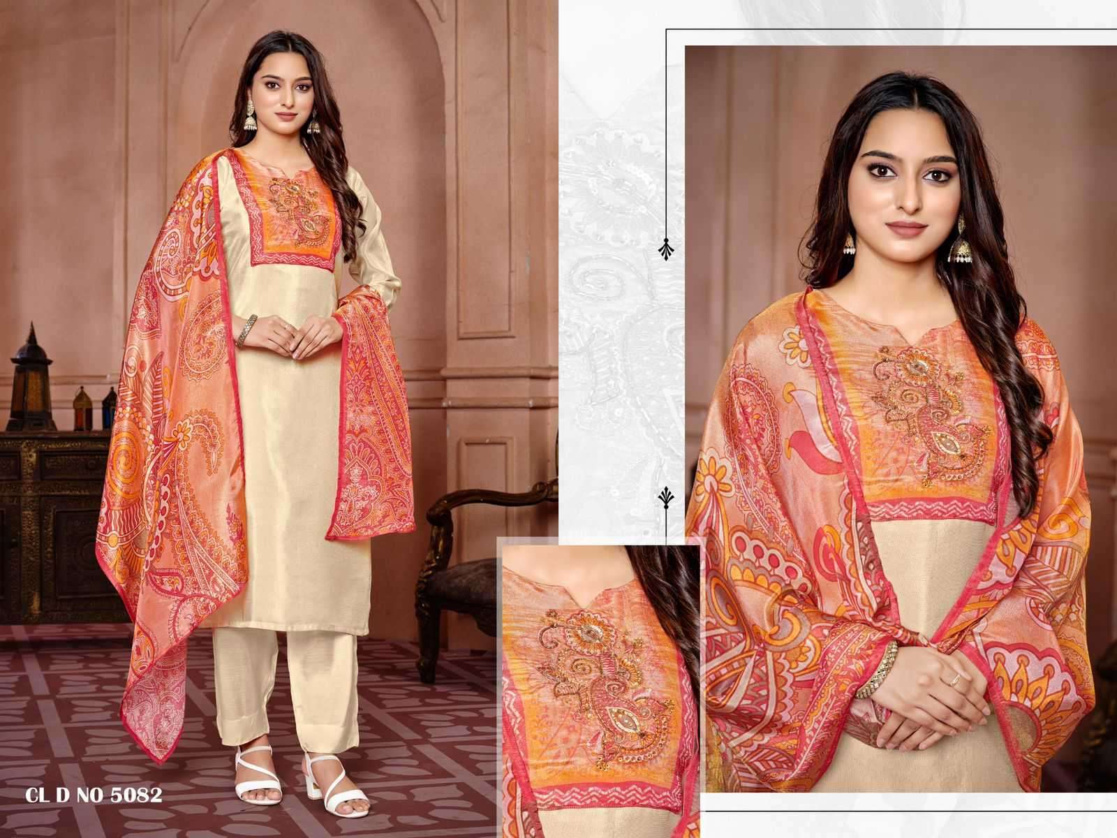 colorx 5057 to 5059 & 5082 to 5084 Pure Gold Tissu readymade suit 