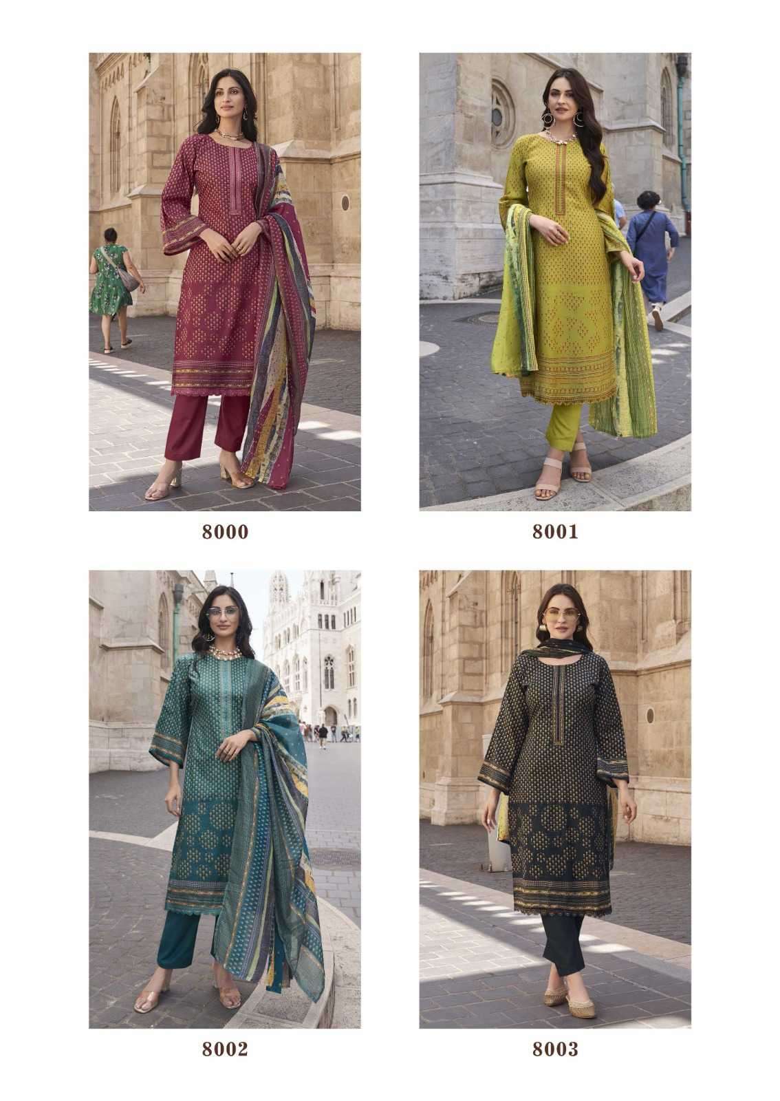 hermitage roz meher series 8000-8005 Pure Lawn suit