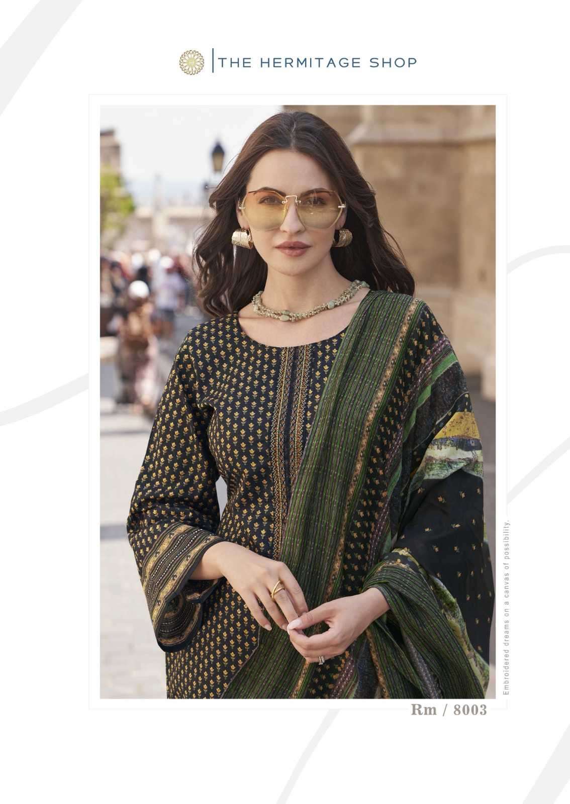 hermitage roz meher series 8000-8005 Pure Lawn suit