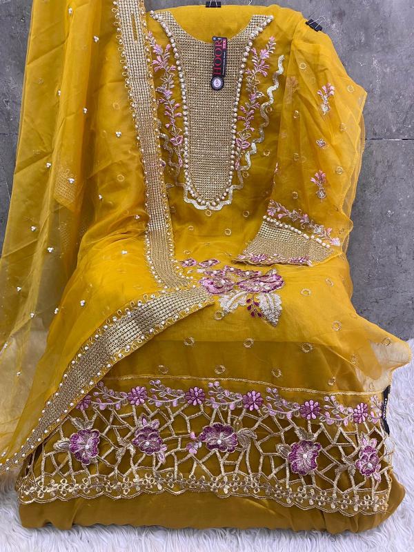 hoor tex OR-34 designer Heavy Organza suit