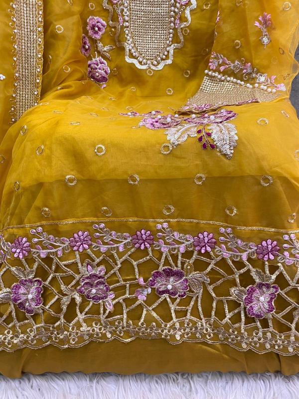 hoor tex OR-34 designer Heavy Organza suit