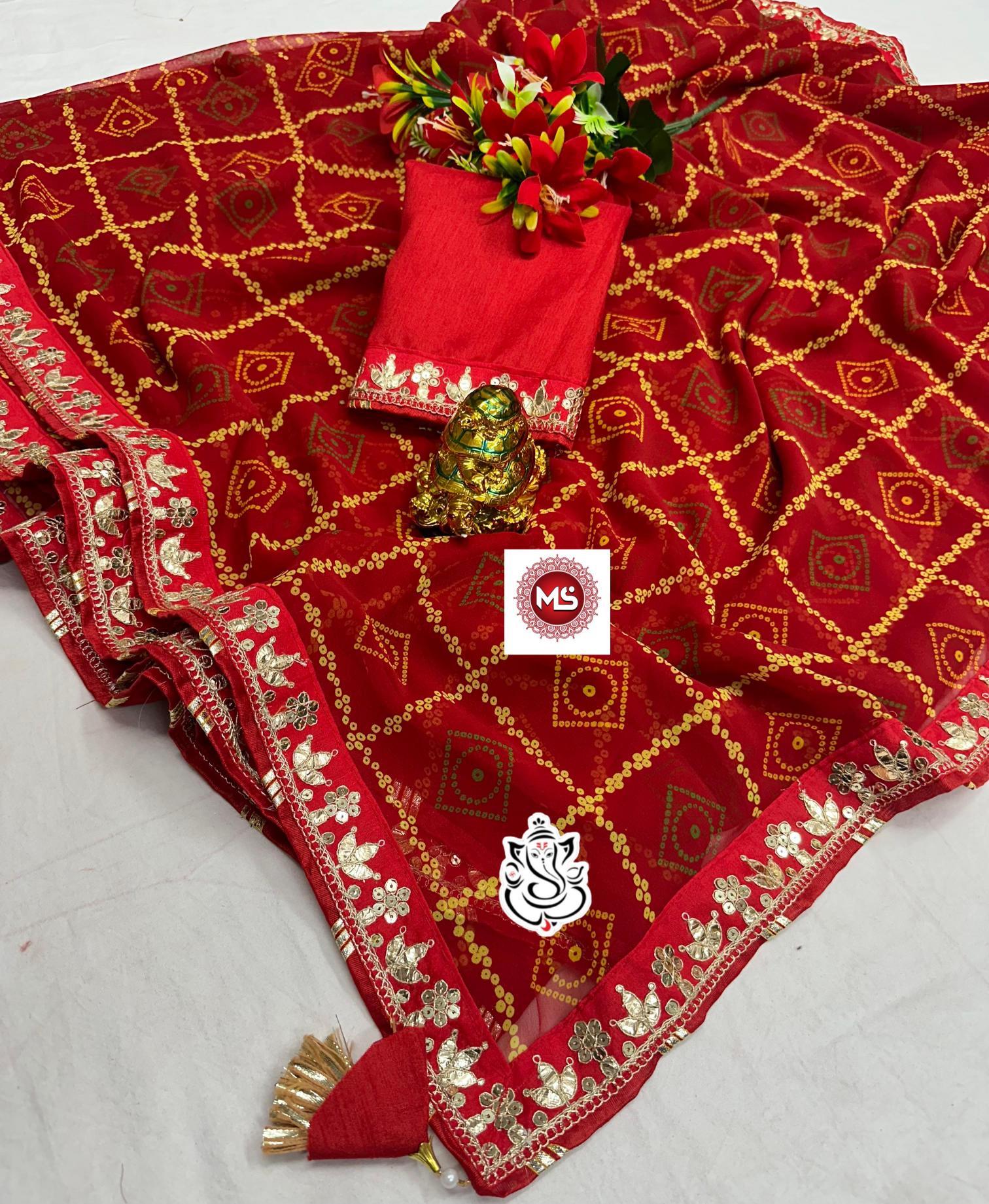 MS BRAND 2824 heavy Georgette original khadi print saree