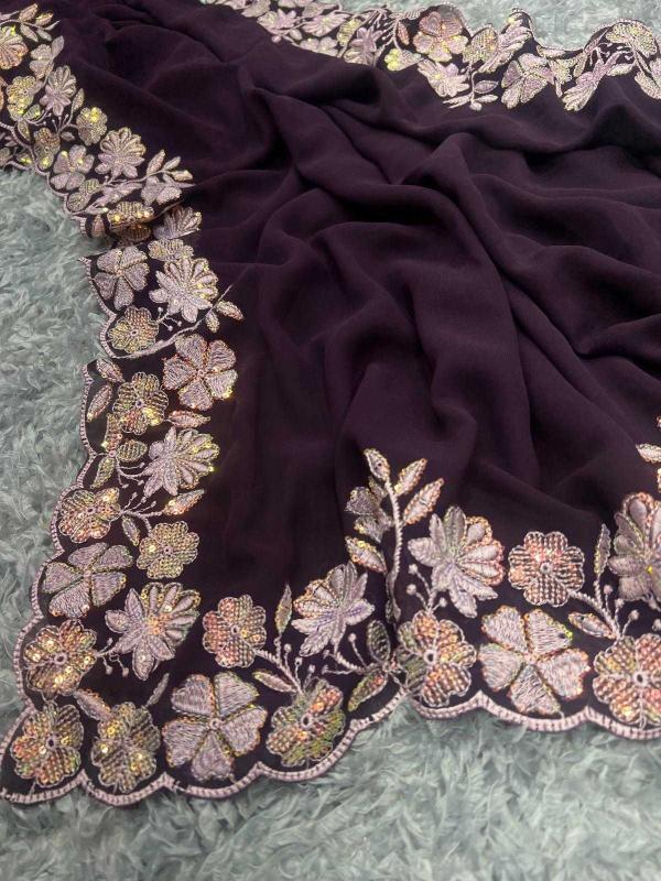 pr kc 2005 georgette beautiful sequence work occasion wear saree exports