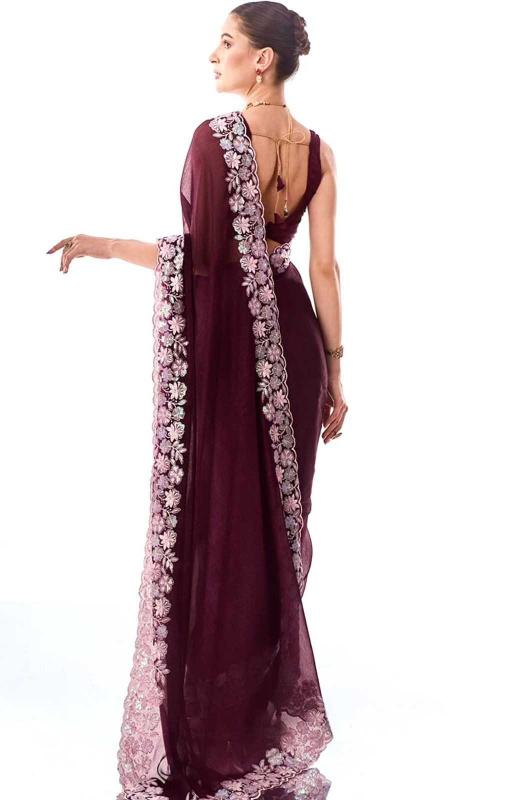 pr kc 2005 georgette beautiful sequence work occasion wear saree exports