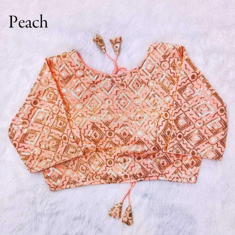 pr queen party wear sequence work fancy georgette embroidery work readymade blouses