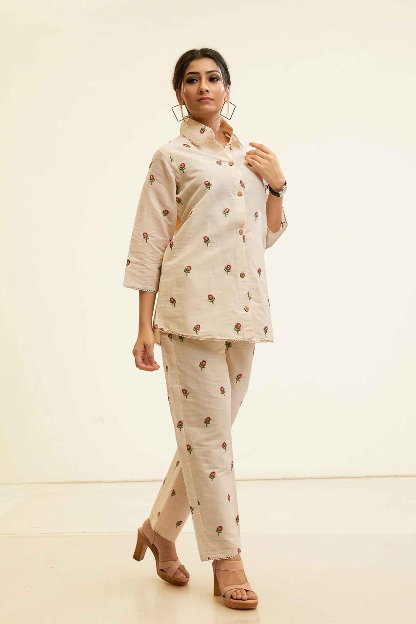 Series D.No.891 designer Cotton Grey & Cotton Flex CORD SET