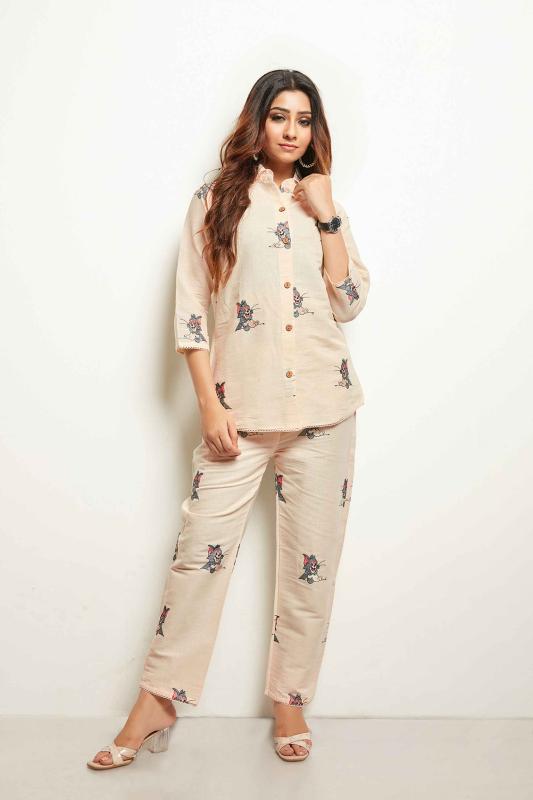 Series D.No.891 designer Cotton Grey & Cotton Flex CORD SET