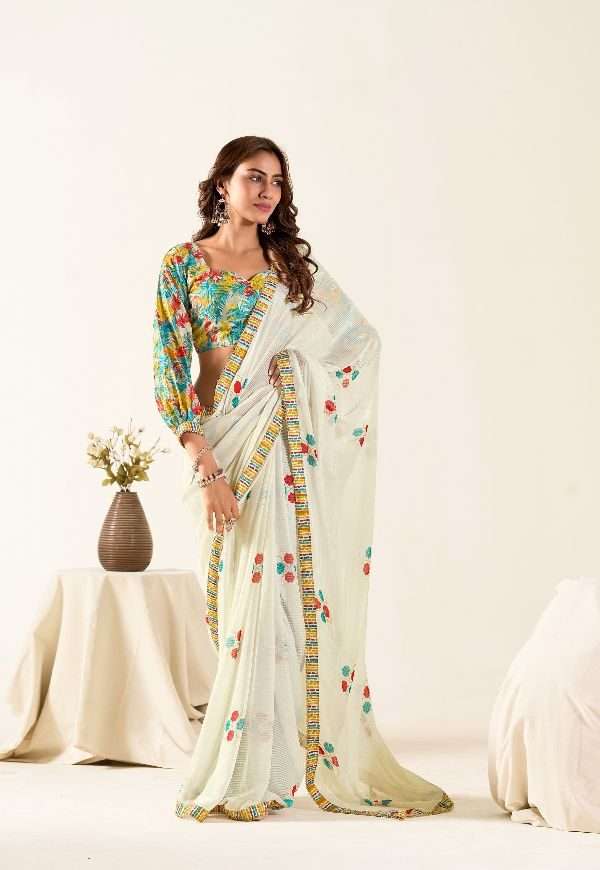 Sr Brand Sadi vol-2 designer Georgette Fancy Weaving saree