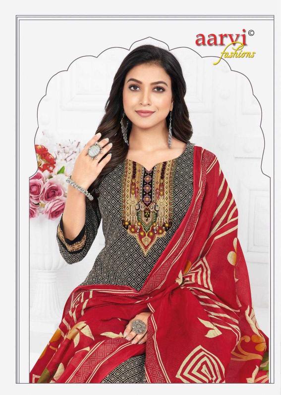 aarvi fashion heritage vol 2 traditional cotton print full stitch 3pcs dress