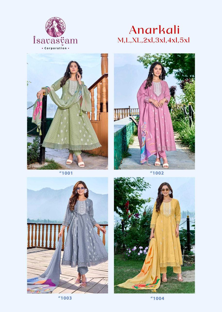 anarkali by isavasyam corporation chikan work full stitch suit