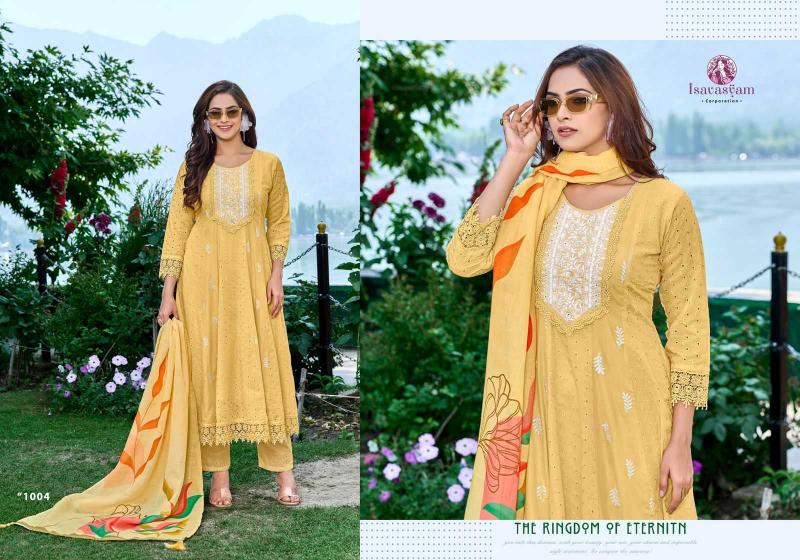 anarkali by isavasyam corporation chikan work full stitch suit