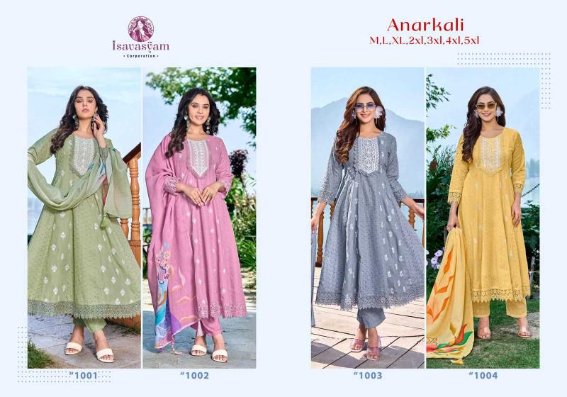 anarkali by isavasyam corporation chikan work full stitch suit