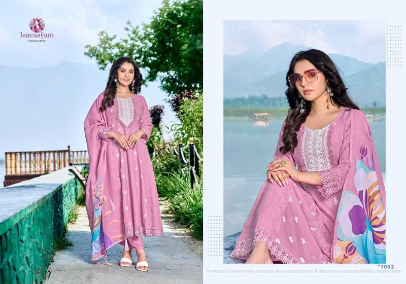 anarkali by isavasyam corporation chikan work full stitch suit