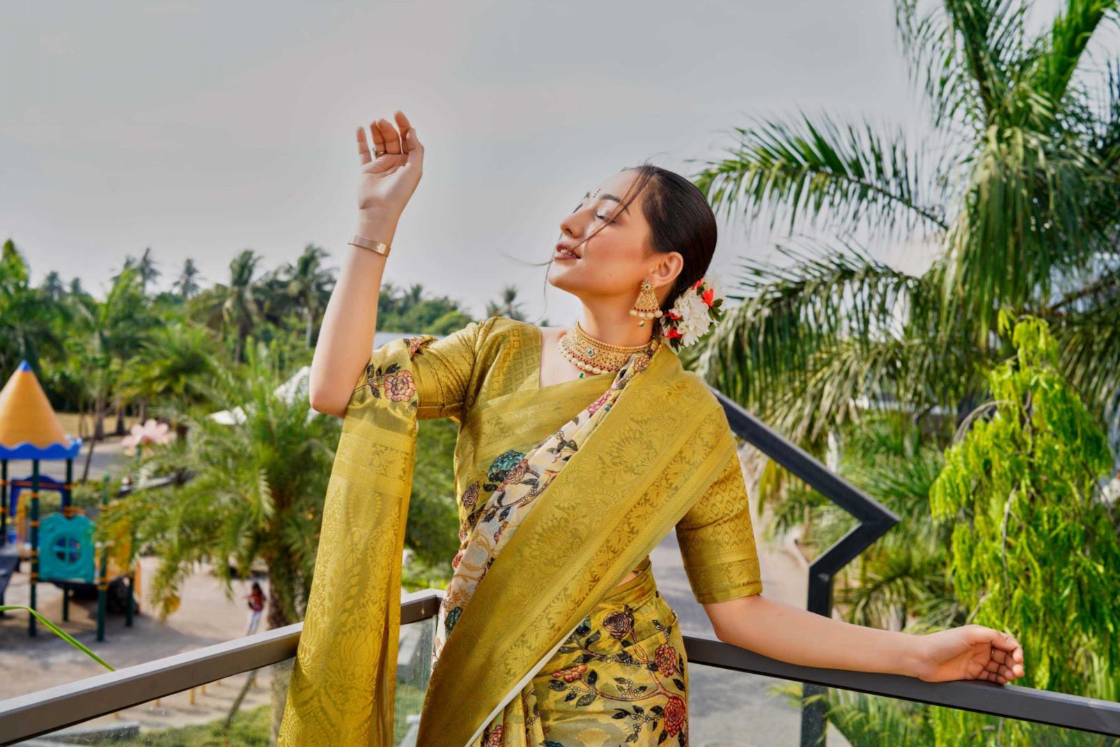 pr kc 3013 zari work designer beautiful organza saree for women