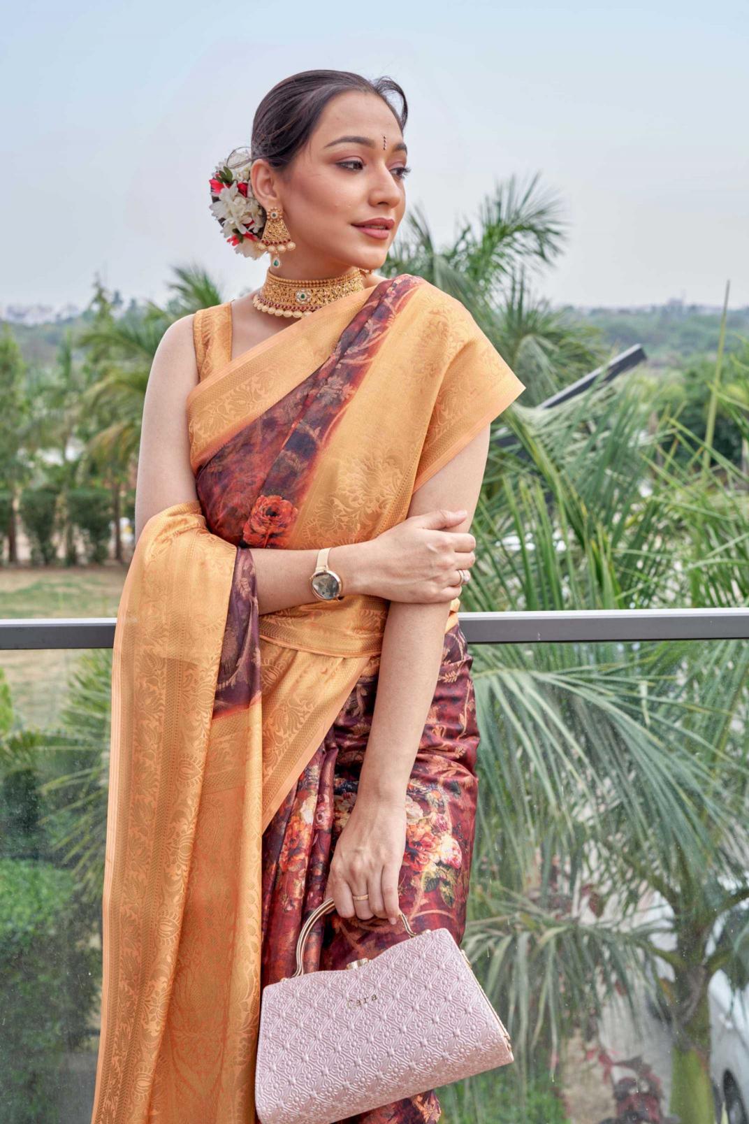 pr kc 3013 zari work designer beautiful organza saree for women