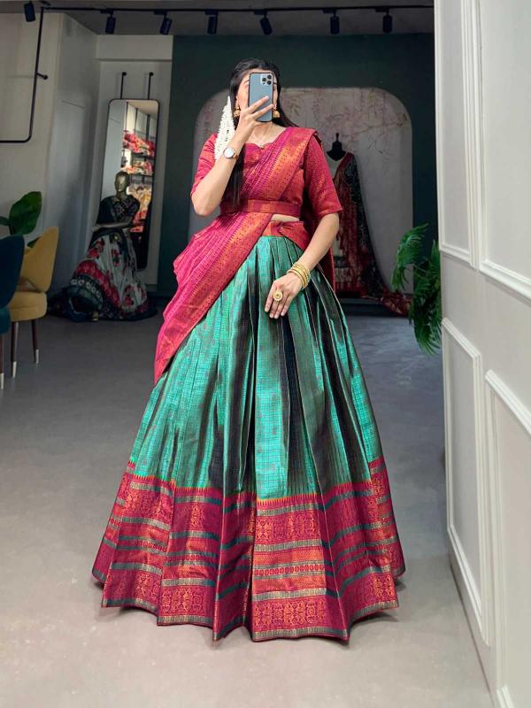 pr lnb2025 latest jacquard silk colorful stitch lehenga unstitch choli