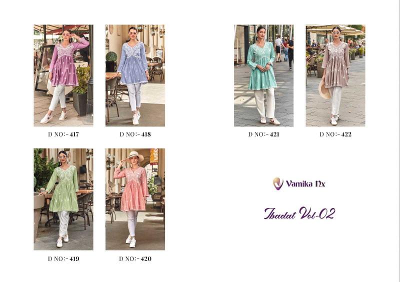 vamika nx ibadat vol 2 series 417-422 HEAVY Reyon Wholesale kurti in Sura