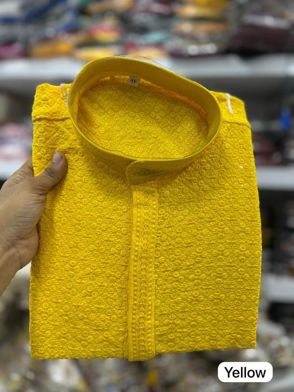 Desi Boyz Traditional Chikan Work Kurta for Men & Boys Perfect for Every Occasion