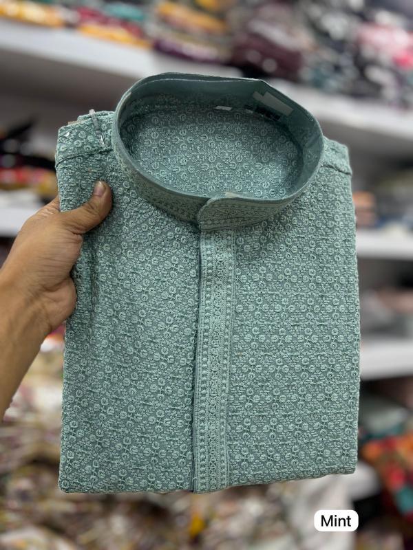 Desi Boyz Traditional Chikan Work Kurta for Men & Boys Perfect for Every Occasion