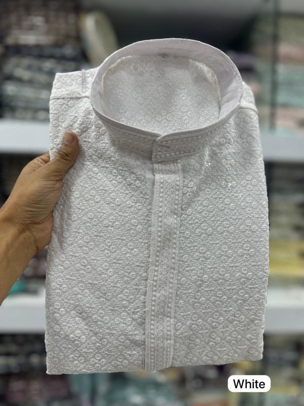 Desi Boyz Traditional Chikan Work Kurta for Men & Boys Perfect for Every Occasion