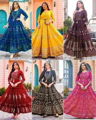 Glam NX 6 Collection Non-Catalogue Beautiful Long Anarkali Gown Kurti in Wholesale 
