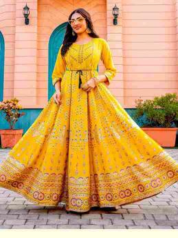 Glam NX 6 Collection Non-Catalogue Beautiful Long Anarkali Gown Kurti in Wholesale 
