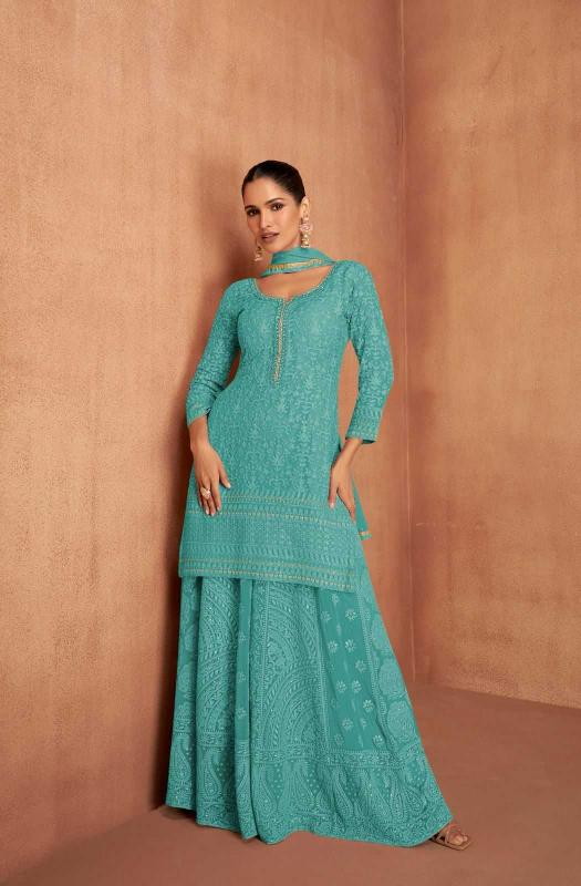 Gulkayra Designer Mannat Series 7496A to 7495D Georgette Full-Stitch Ladies Suits | Color Addition Collection