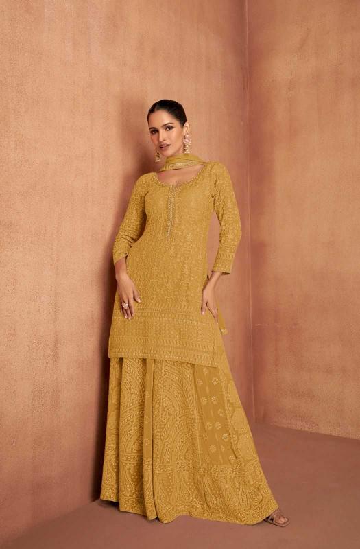 Gulkayra Designer Mannat Series 7496A to 7495D Georgette Full-Stitch Ladies Suits | Color Addition Collection