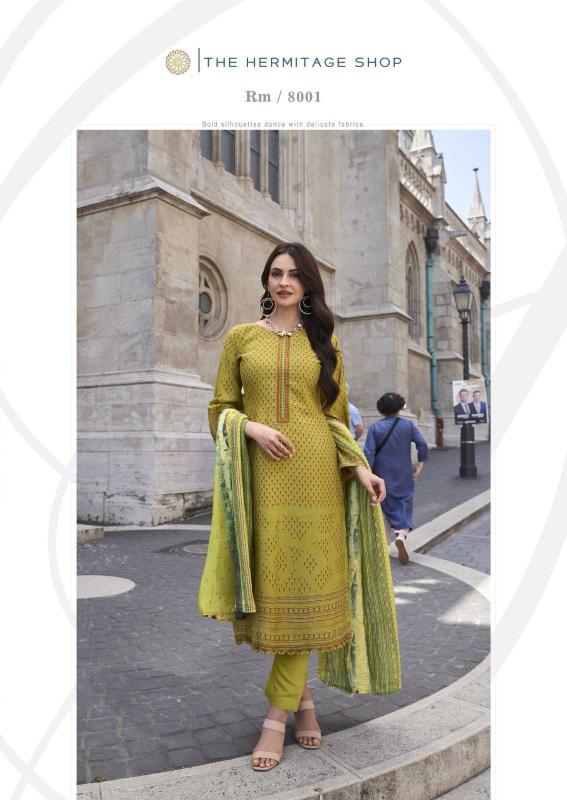 The Hermitage Roz Meher Series 8000-8005 Karachi Prints Readymade Pakistani Style Salwar Suit 