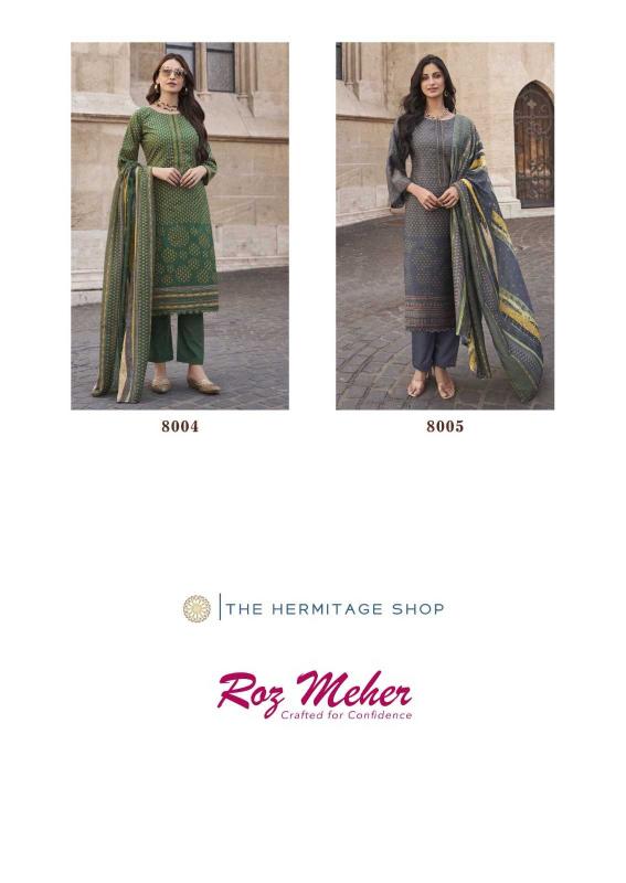 The Hermitage Roz Meher Series 8000-8005 Karachi Prints Readymade Pakistani Style Salwar Suit 