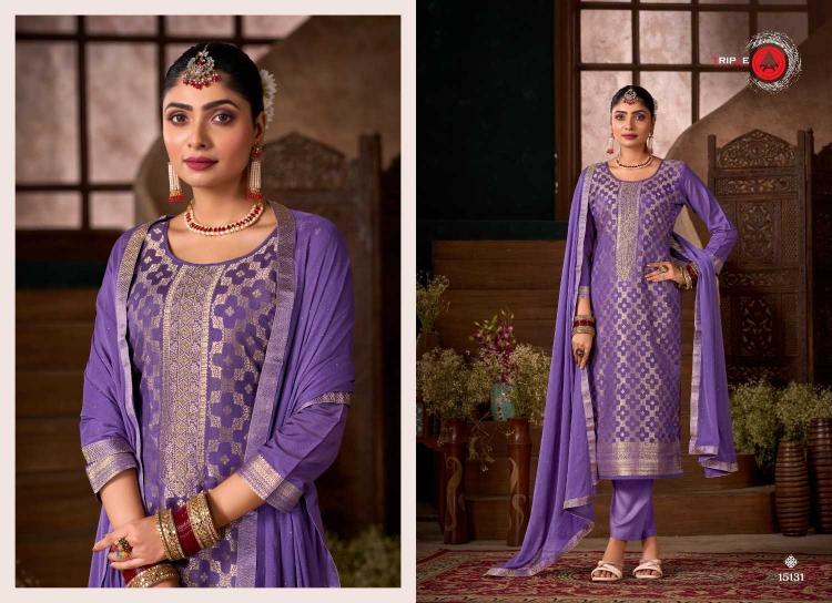 Triple A Loyal Vol 5 Series 15131-15136 Viscose Muslin Full Stitch Dress Material  Color Addition