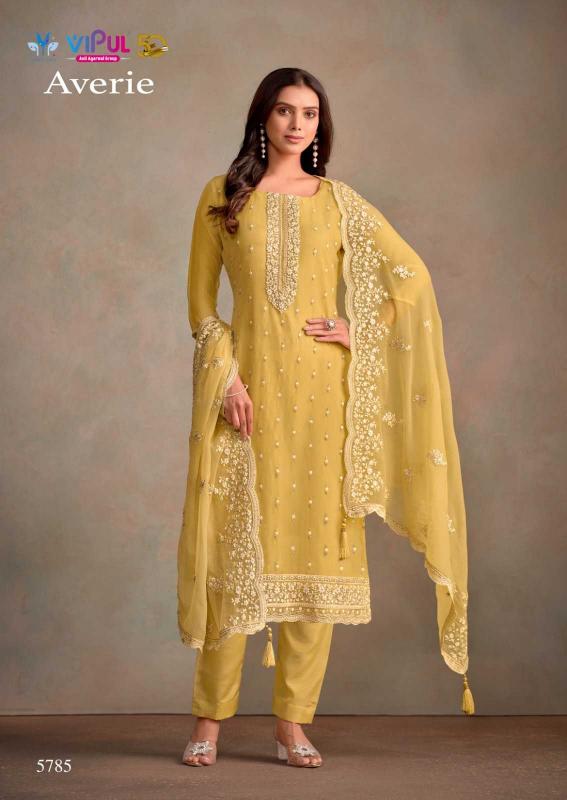 VIPUL AVERIE Organza Chiffon Readymade Dresses Series 5781-5786 Elegant Big Size 3-Piece Collection