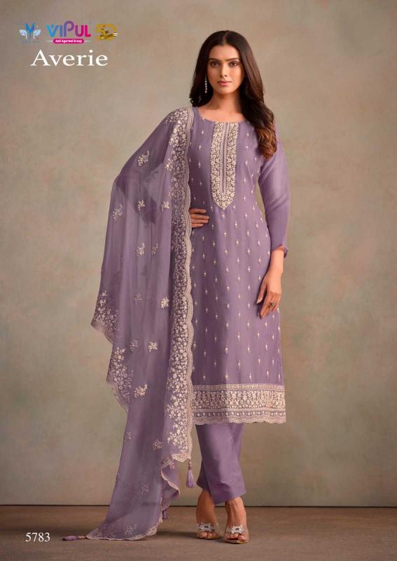 VIPUL AVERIE Organza Chiffon Readymade Dresses Series 5781-5786 Elegant Big Size 3-Piece Collection