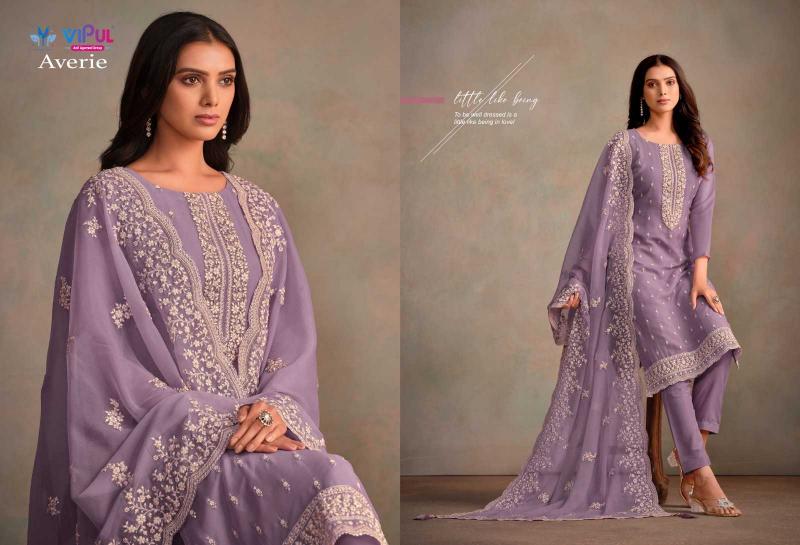 VIPUL AVERIE Organza Chiffon Readymade Dresses Series 5781-5786 Elegant Big Size 3-Piece Collection