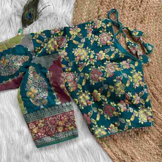 Wholesale Non-Catalogue Blouse PINKI 21 Pure Dola Silk with Multicolour Weaving