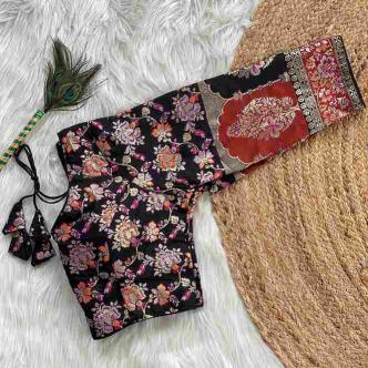 Wholesale Non-Catalogue Blouse PINKI 21 Pure Dola Silk with Multicolour Weaving
