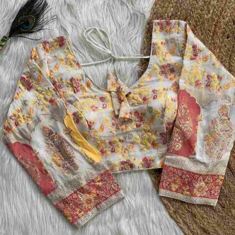 Wholesale Non-Catalogue Blouse PINKI 21 Pure Dola Silk with Multicolour Weaving