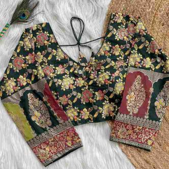 Wholesale Non-Catalogue Blouse PINKI 21 Pure Dola Silk with Multicolour Weaving