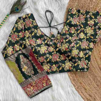 Wholesale Non-Catalogue Blouse PINKI 21 Pure Dola Silk with Multicolour Weaving