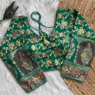 Wholesale Non-Catalogue Blouse PINKI 21 Pure Dola Silk with Multicolour Weaving