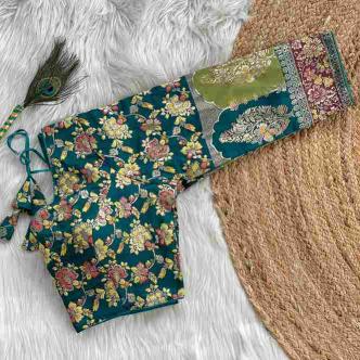 Wholesale Non-Catalogue Blouse PINKI 21 Pure Dola Silk with Multicolour Weaving