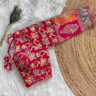 Wholesale Non-Catalogue Blouse PINKI 21 Pure Dola Silk with Multicolour Weaving