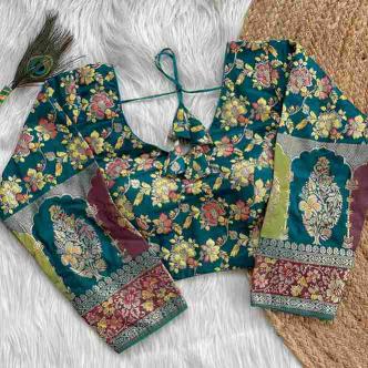 Wholesale Non-Catalogue Blouse PINKI 21 Pure Dola Silk with Multicolour Weaving