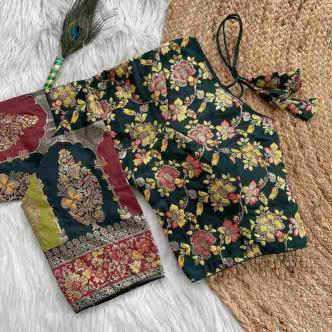 Wholesale Non-Catalogue Blouse PINKI 21 Pure Dola Silk with Multicolour Weaving