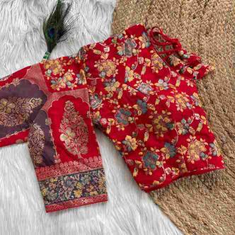 Wholesale Non-Catalogue Blouse PINKI 21 Pure Dola Silk with Multicolour Weaving
