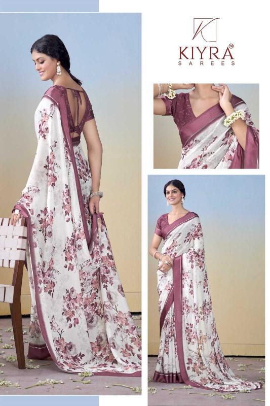 Kiyra Gulmohar Dull Moss Unique Colors Wholesale Saree with Fancy Blouse Surat